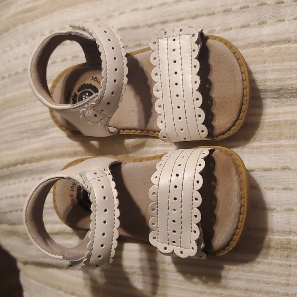 Livie & Luca White Scalloped Toddler Sandals